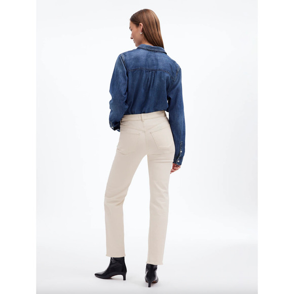 Madewell The 90s Straight Jean Vintage Canvas Beige High Waist US 27 NWT - Picture 4 of 14